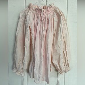 Handmade Cotton Blouse / Costume Faded Pink with ties